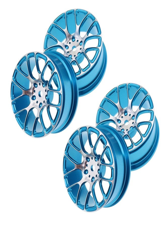Treehobby 4 قطع من جنوط عجلات معدنية من Treehobby، محاور سداسية 12 مم، عرض 26 مم، متوافقة مع Tamiya TT-01 Kyosho RedCat Sakura D4 XIS HSP 1/10 RC Drift On-Road Racing Touring Car Upgrades Parts (أزرق) - Image 4